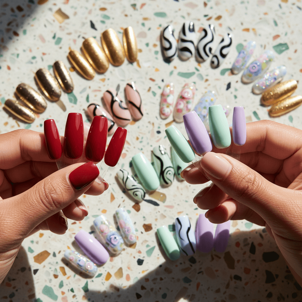 Banana Glow products and finished nail art samples